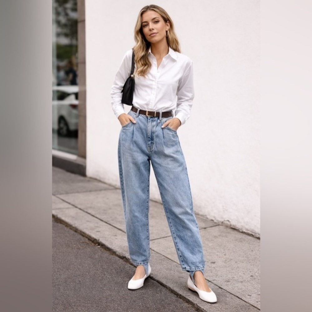 Vintage Opal by Lorraine Wardy Stirrup Jeans High Rise Denim Size 12 USA